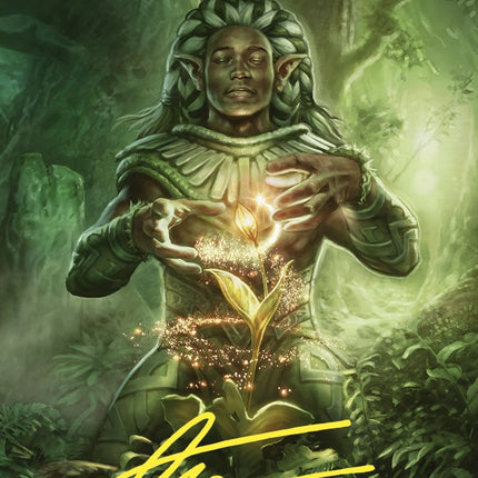 Elvish Mystic Art Card (Gold-Stamped Signature) [Commander Masters Art Series]