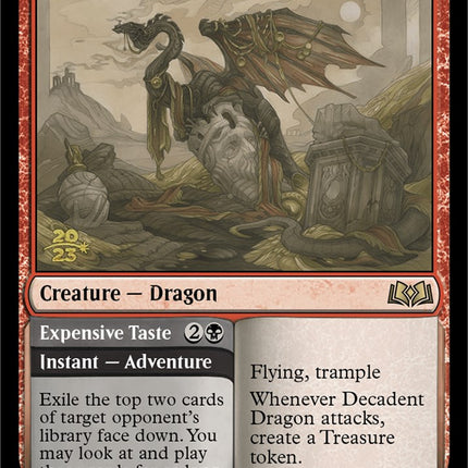 Decadent Dragon // Expensive Taste [Wilds of Eldraine Prerelease Promos]