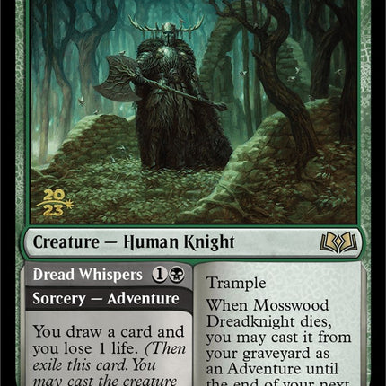 Mosswood Dreadknight // Dread Whispers (Promo Pack) [Wilds of Eldraine Promos]