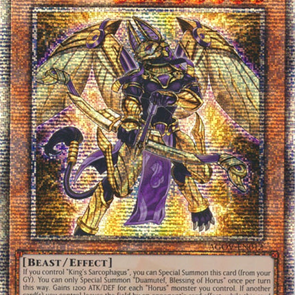Duamutef, Blessing of Horus (Quarter Century Secret Rare) [AGOV-EN012] Quarter Century Secret Rare