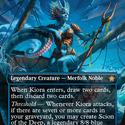Kiora, the Rising Tide (Borderless) (Mana Foil) [Foundations]