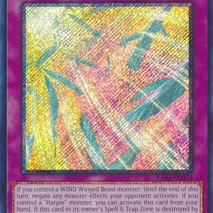 Harpie's Feather Storm [RA01-EN073] Platinum Secret Rare