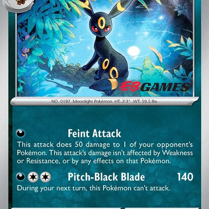 Umbreon (130/197) (EBGames Exclusive) [Scarlet & Violet: Obsidian Flames]