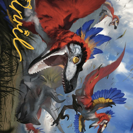 Wrathful Raptors Art Card (Gold-Stamped Signature) [The Lost Caverns of Ixalan Art Series]