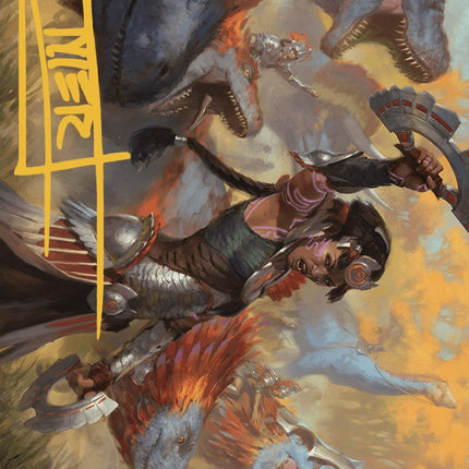 Huatli, Poet of Unity Art Card (Gold-Stamped Signature) [The Lost Caverns of Ixalan Art Series]