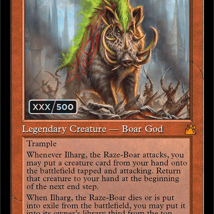 Ilharg, the Raze-Boar (Retro) (Serialized) [Ravnica Remastered]