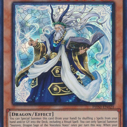 Sauravis, Dragon Sage of the Voiceless Voice [PHNI-EN021] Super Rare