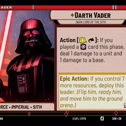 Darth Vader - Dark Lord of the Sith (001/002) (Prerelease Promo) (001/002) [Spark of Rebellion Promos]
