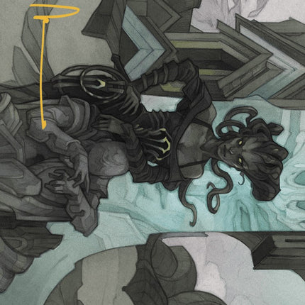 Vraska Joins Up Art Card (Gold-Stamped Signature) [Outlaws of Thunder Junction Art Series]