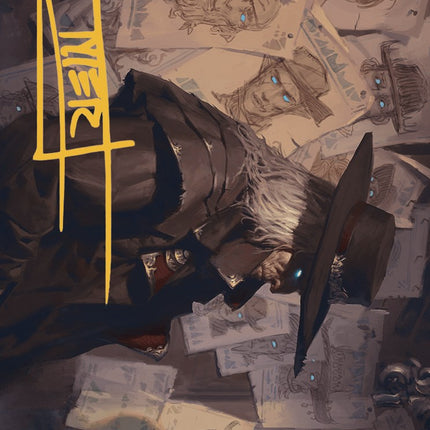 Lazav, Familiar Stranger Art Card (Gold-Stamped Signature) [Outlaws of Thunder Junction Art Series]