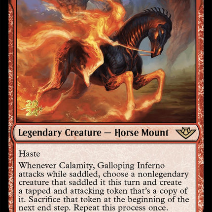 Calamity, Galloping Inferno [Outlaws of Thunder Junction Prerelease Promos]