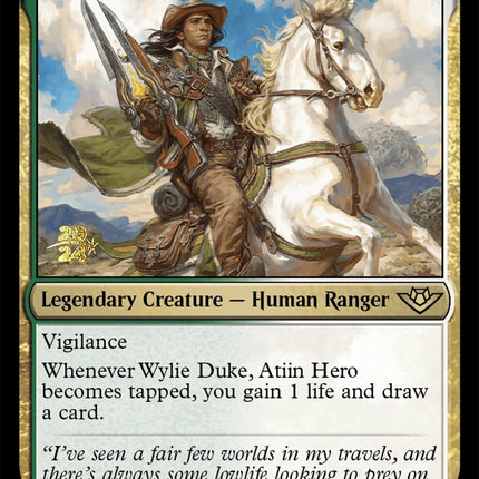 Wylie Duke, Atiin Hero [Outlaws of Thunder Junction Prerelease Promos]