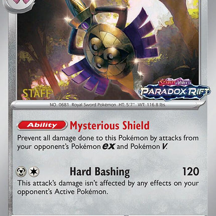 Aegislash (060) (Staff Prerelease Promo) [Scarlet & Violet: Black Star Promos]