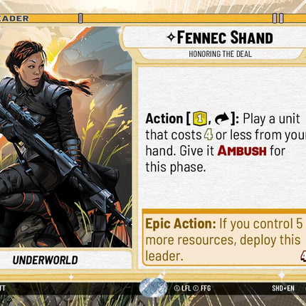 Fennec Shand - Honoring the Deal (295) (Hyperspace) (295) [Shadows of the Galaxy]