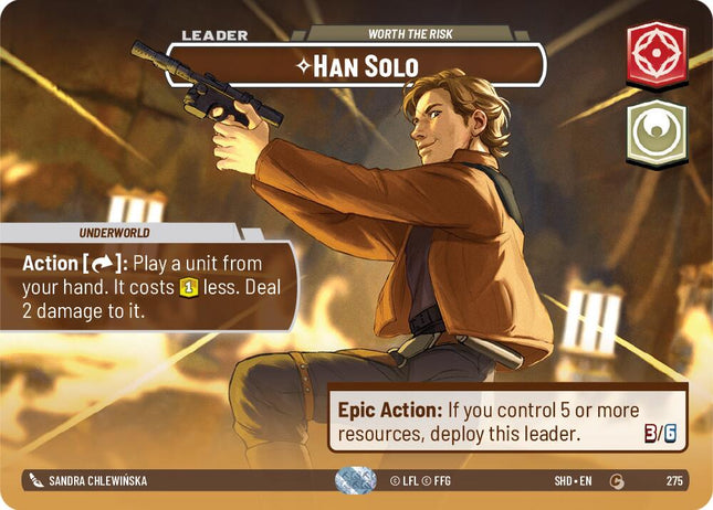 Han Solo - Worth the Risk (275) (Showcase) (275) [Shadows of the Galaxy]
