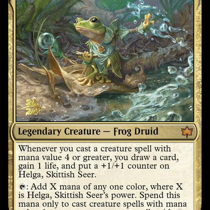Helga, Skittish Seer [Bloomburrow Prerelease Promos]