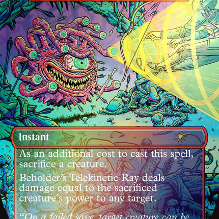 Beholder's Telekinetic Ray - Fling (Rainbow Foil) [Secret Lair Drop Series]