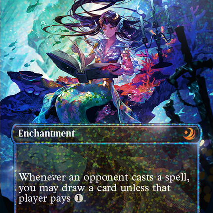 Rhystic Study (Anime Borderless) (Confetti Foil) [Wilds of Eldraine: Enchanting Tales]