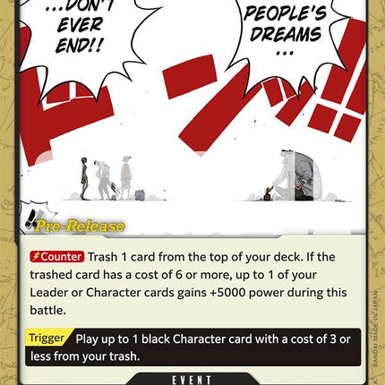 People's Dreams Don't Ever End!! [Two Legends Pre-Release Cards]