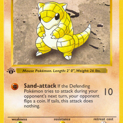Sandshrew (62/102) (Shadowless) [Base Set 1st Edition]