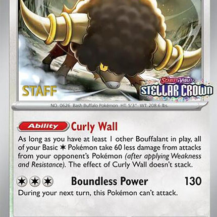 Bouffalant (136) (Staff Promo) [Scarlet & Violet: Black Star Promos]