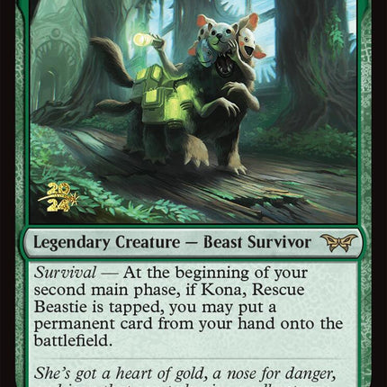 Kona, Rescue Beastie (0187) [Duskmourn: House of Horror Prerelease Promos]