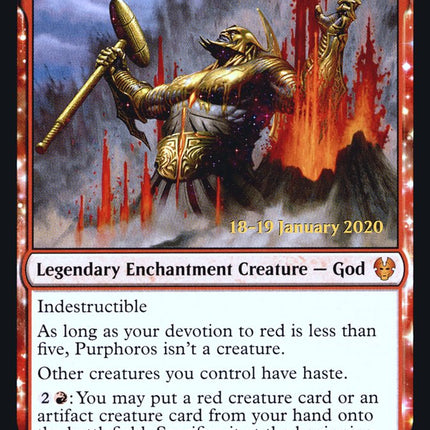 Purphoros, Bronze-Blooded [Theros Beyond Death Prerelease Promos]
