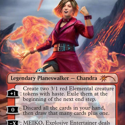 MEIKO, Explosive Entertainer - Chandra, Flamecaller (Rainbow Foil) (Japanese) [Secret Lair Drop Series]