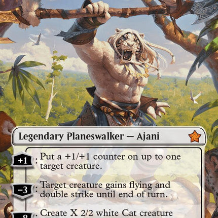 Ajani, Caller of the Pride (Borderless) (Mana Foil) [Foundations]