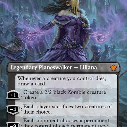 Liliana, Dreadhorde General (Borderless) (Mana Foil) [Foundations]