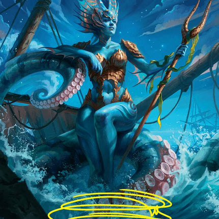 Kiora, the Rising Tide Art Card (30/54) (Gold-Stamped Signature) [Foundations Art Series]