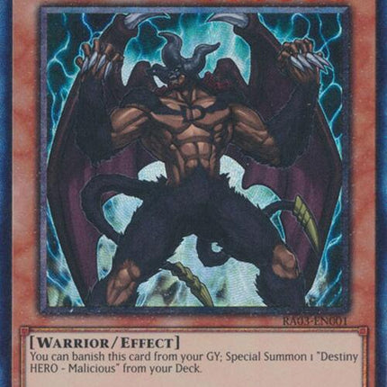 Destiny HERO - Malicious (CR) [RA03-EN001] Prismatic Collector's Rare
