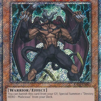 Destiny HERO - Malicious (Platinum Secret Rare) [RA03-EN001] Platinum Secret Rare