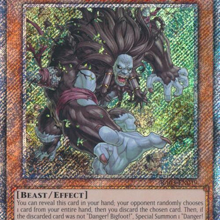 Danger! Bigfoot! (Platinum Secret Rare) [RA03-EN019] Platinum Secret Rare