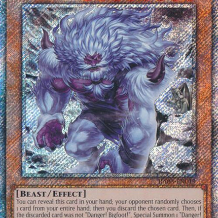 Danger! Bigfoot! (Alternate Art) (Platinum Secret Rare) [RA03-EN019] Platinum Secret Rare