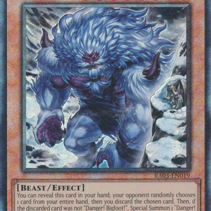 Danger! Bigfoot! (Alternate Art) (UTR) [RA03-EN019] Prismatic Ultimate Rare
