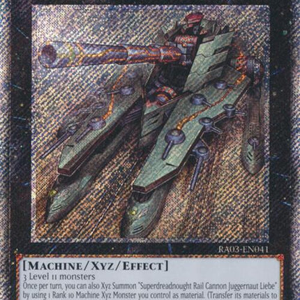 Superdreadnought Rail Cannon Juggernaut Liebe (Platinum Secret Rare) [RA03-EN041] Platinum Secret Rare
