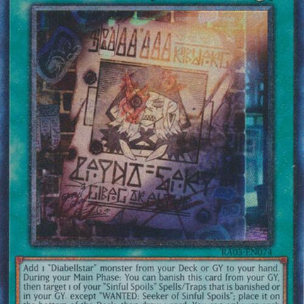 WANTED: Seeker of Sinful Spoils (CR) [RA03-EN074] Prismatic Collector's Rare