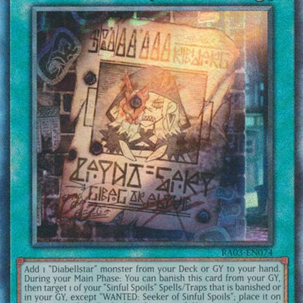WANTED: Seeker of Sinful Spoils (UTR) [RA03-EN074] Prismatic Ultimate Rare