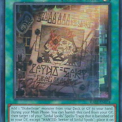 WANTED: Seeker of Sinful Spoils (UR) [RA03-EN074] Ultra Rare