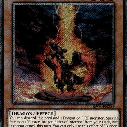 Burner, Dragon Ruler of Sparks (Platinum Secret Rare) [RA03-EN256] Platinum Secret Rare