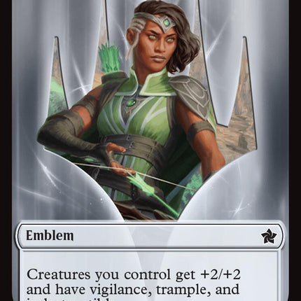 Emblem - Vivien Reid // Elf Warrior Double-Sided Token [Foundations Tokens]