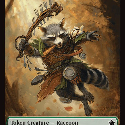 Elf Warrior // Raccoon Doubled-Sided Token [Foundations Tokens]