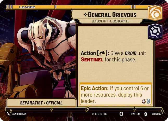 General Grievous - General of the Droid Armies (002/002) (Hyperspace) (Prerelease Promos) (002/002) [Twilight of the Republic Promos]