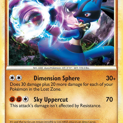 Lucario (14/95) (Cracked Ice Holo) (Theme Deck Exclusive) [HeartGold & SoulSilver: Call of Legends]
