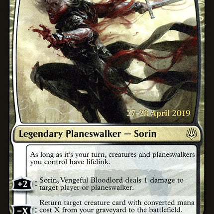Sorin, Vengeful Bloodlord [War of the Spark Prerelease Promos]