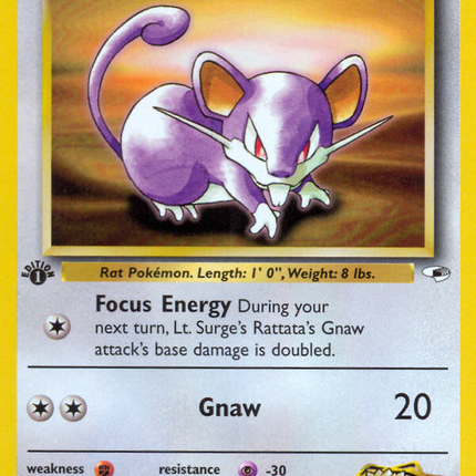 Lt. Surge's Rattata (82/132) [Gym Heroes 1st Edition]