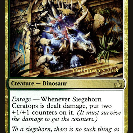Siegehorn Ceratops [Rivals of Ixalan Prerelease Promos]