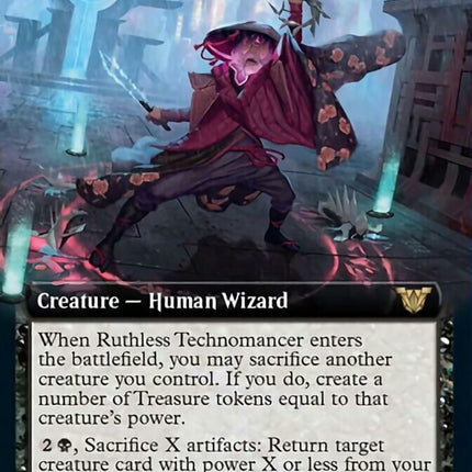 Ruthless Technomancer (Extended Art) [Kamigawa: Neon Dynasty Commander]