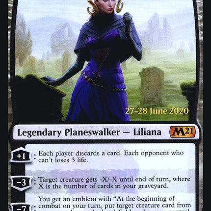 Liliana, Waker of the Dead [Core Set 2021 Prerelease Promos]